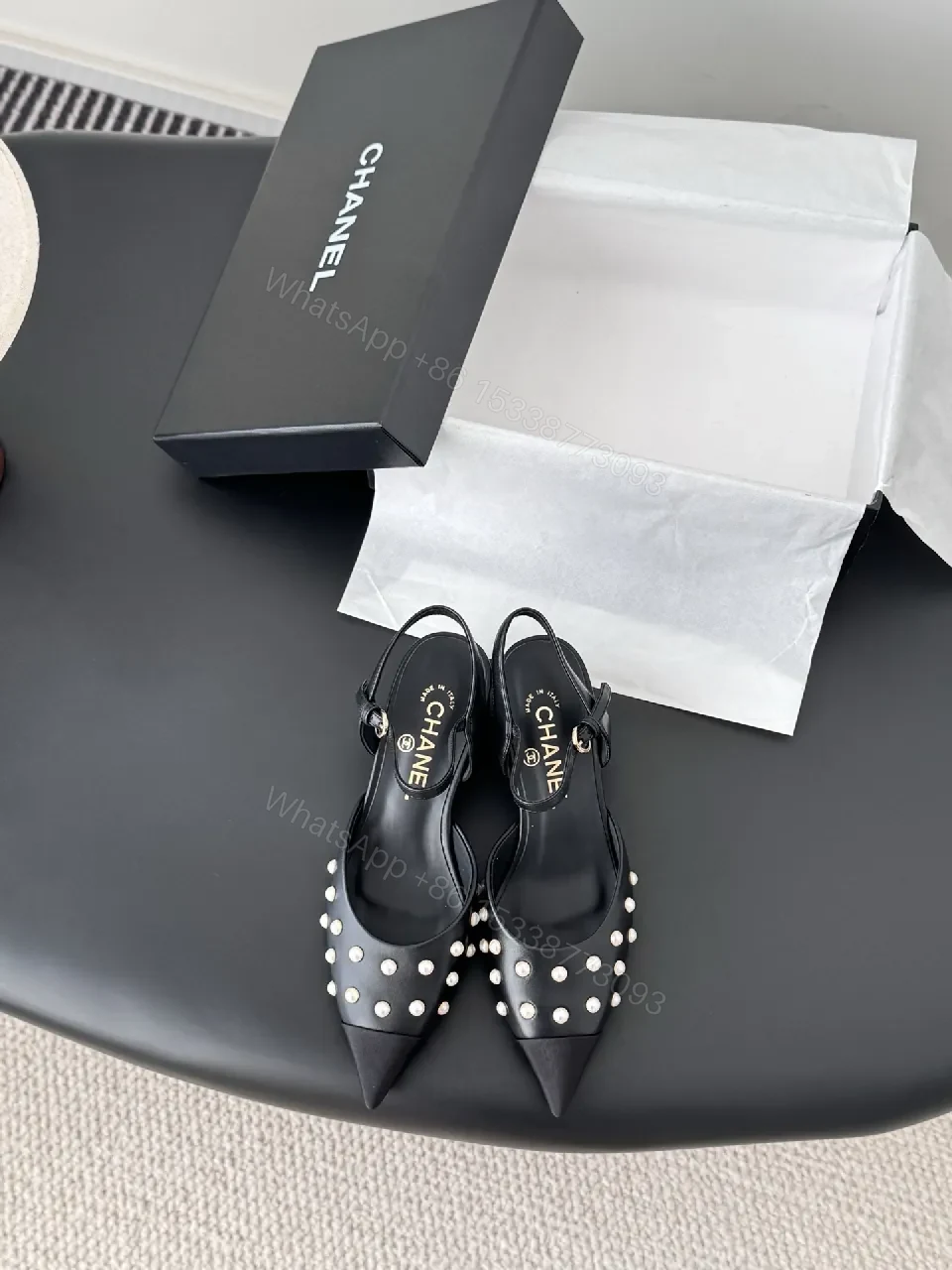 View 5 of Pearl-Detail Slingback Heels: Sophisticated Modern Luxury