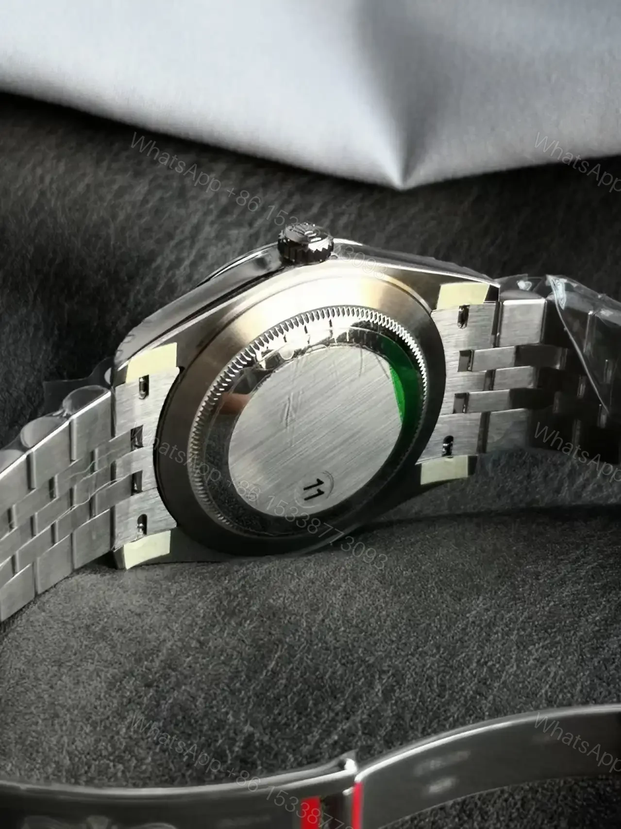 View 9 of Rolex Datejust 41 Green Jubilee Replica 41MM Premium Fluted Bezel 126334-0028