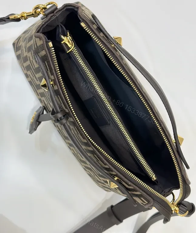 View 8 of Black Monogram Crossbody: Lux Leather-Trim, Gold Hardware, Everyday