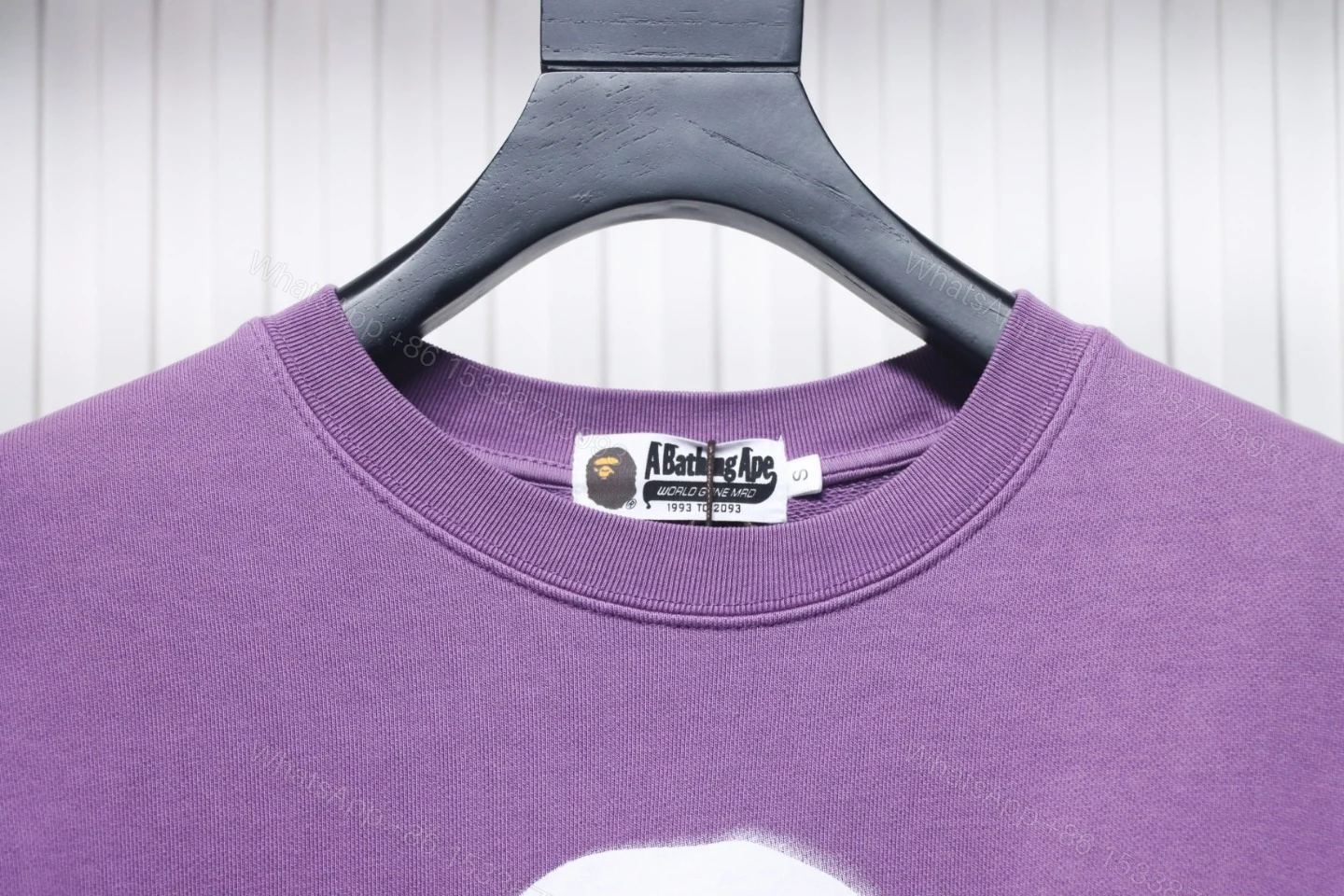 View 3 of BAPE 24FW Ape Head Purple Sweatshirt