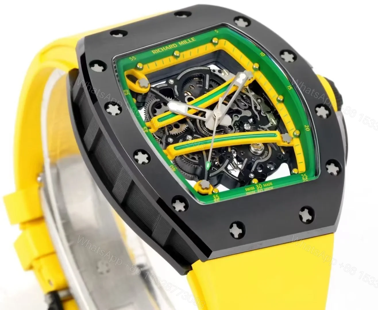 View 3 of Richard Mille RM61-01 Watch TZP-N Zirconia Ceramic NTPT Carbon Fiber Skeleton Dial RMUL2 Manual Winding Movement Suspended Bridge Luxury Sports Edition RM61-01-TZP-NTPT-RM2-SB