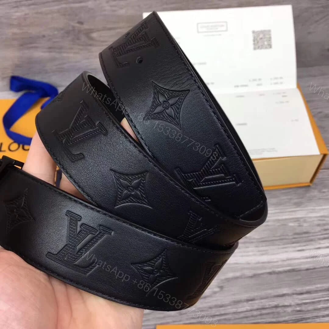 View 7 of LOUIS VUITTON SHAPE BELT MONOGRAM SHADOW 40 MM BLACK – B113