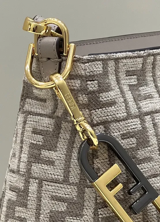 View 6 of Fendi Signature Monogram Leather Handbag - Gold Hardware Carryall