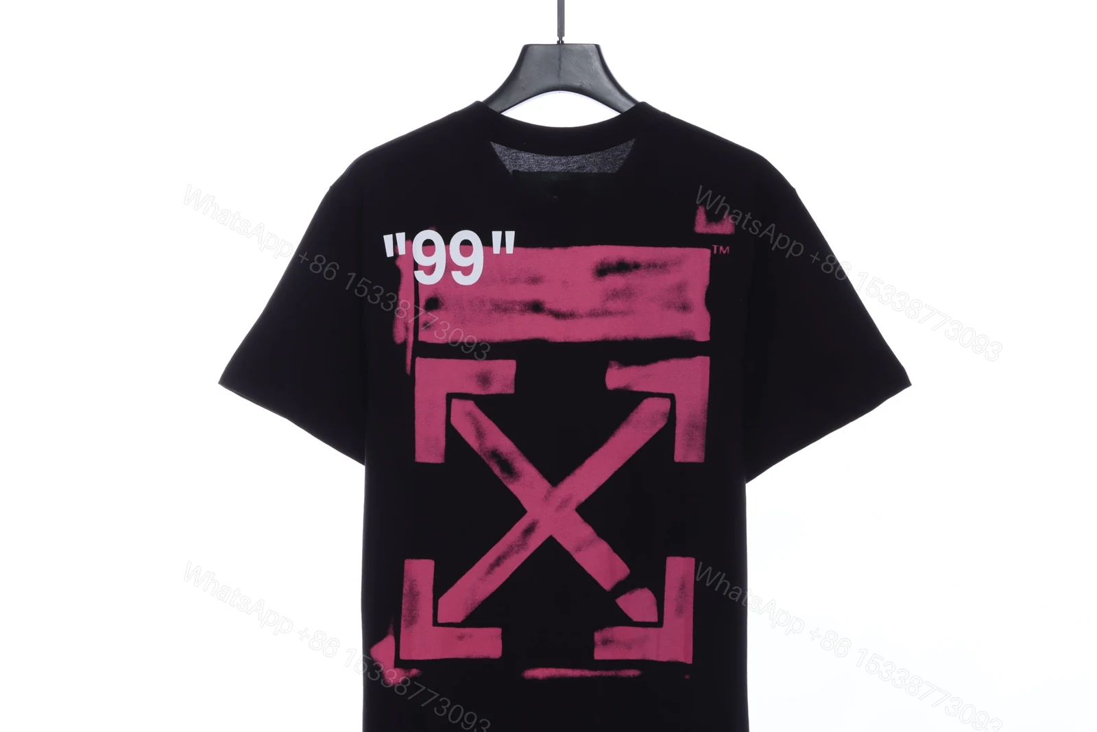 View 2 of Off-White Graffiti Pink Arrow Black T-Shirt