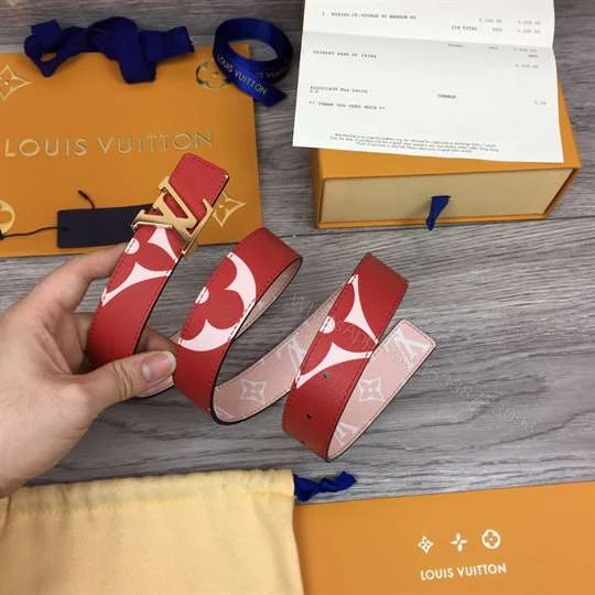 View 6 of LOUIS VUITTON WOMEN’S ICONIC 30MM REVERSIBLE BELT RED – B145
