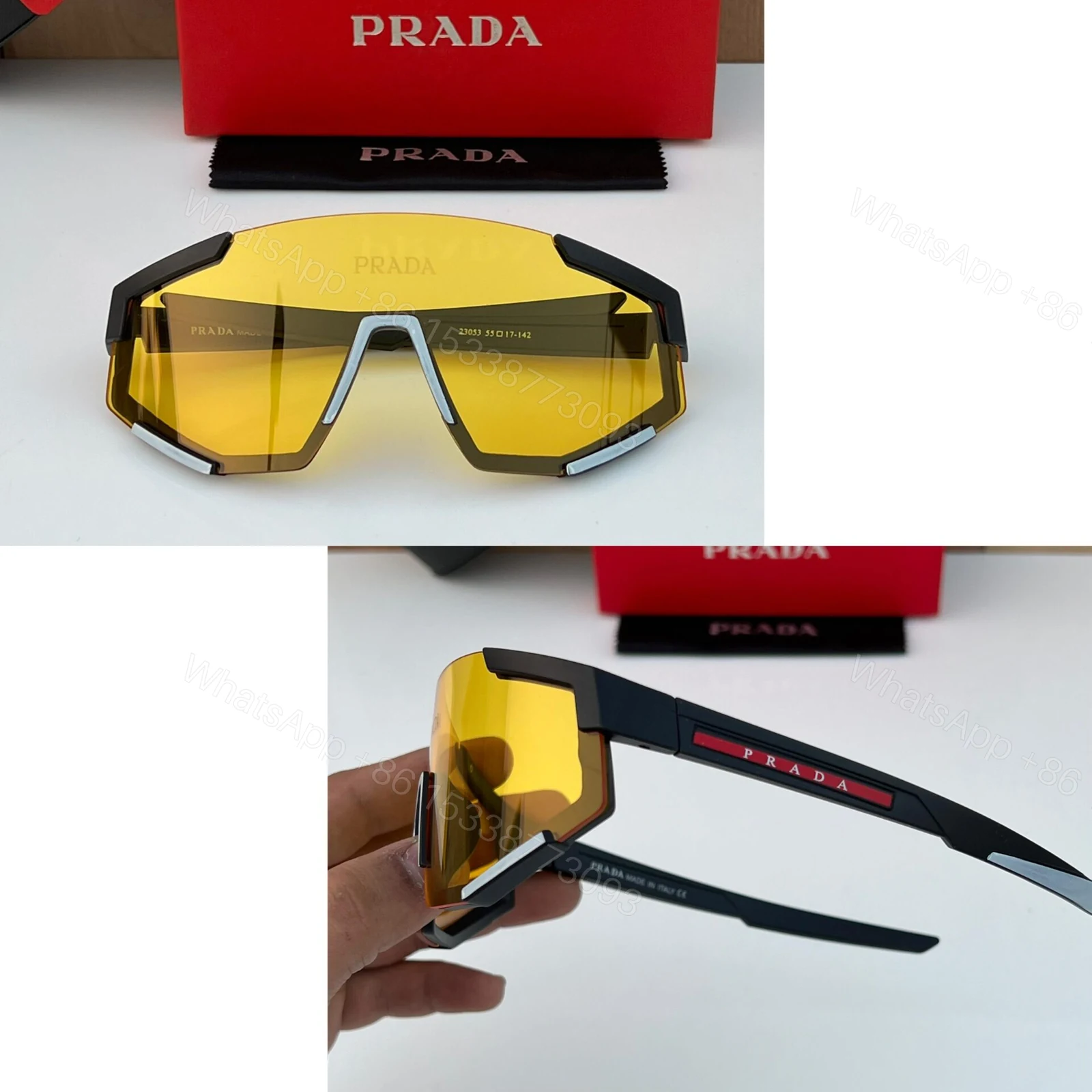 View 2 of Prada Linea Rossa Sport Black-Yellow Sunglasses