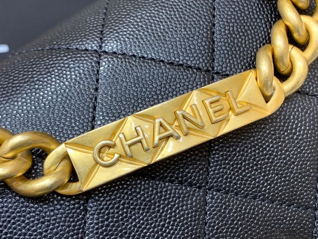 View 4 of Chanel Quilted Black Leather Shoulder Bag with Gold Chain