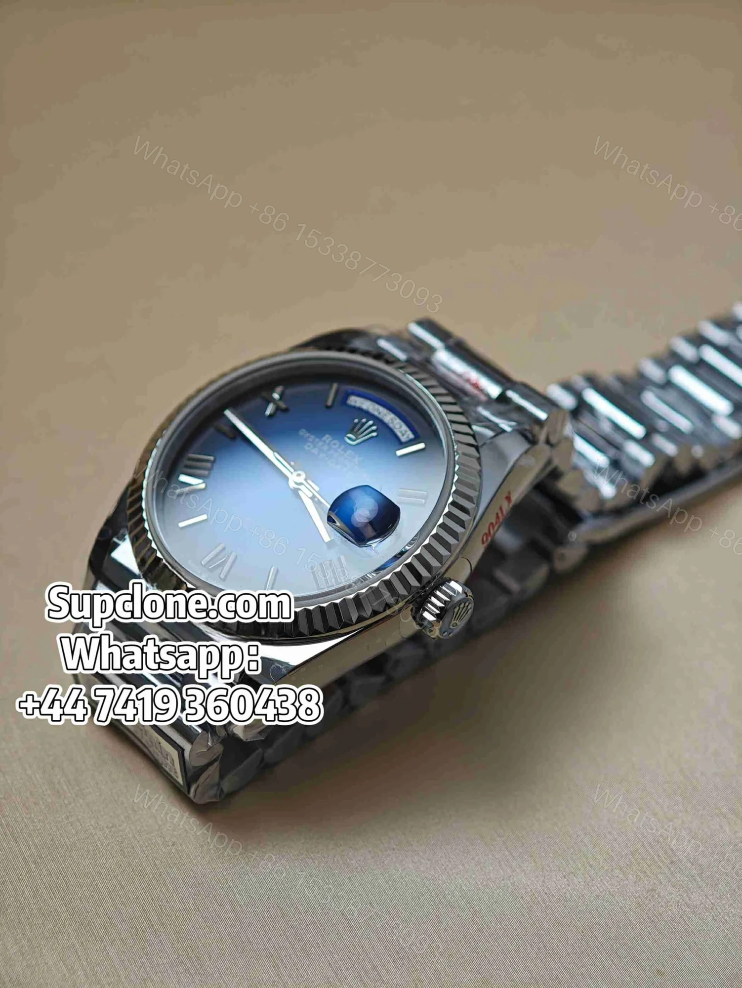 View 4 of Rolex Day-Date 36mm Gradient Blue Dial – Super Clone 1:1 Replica Cal. 3255