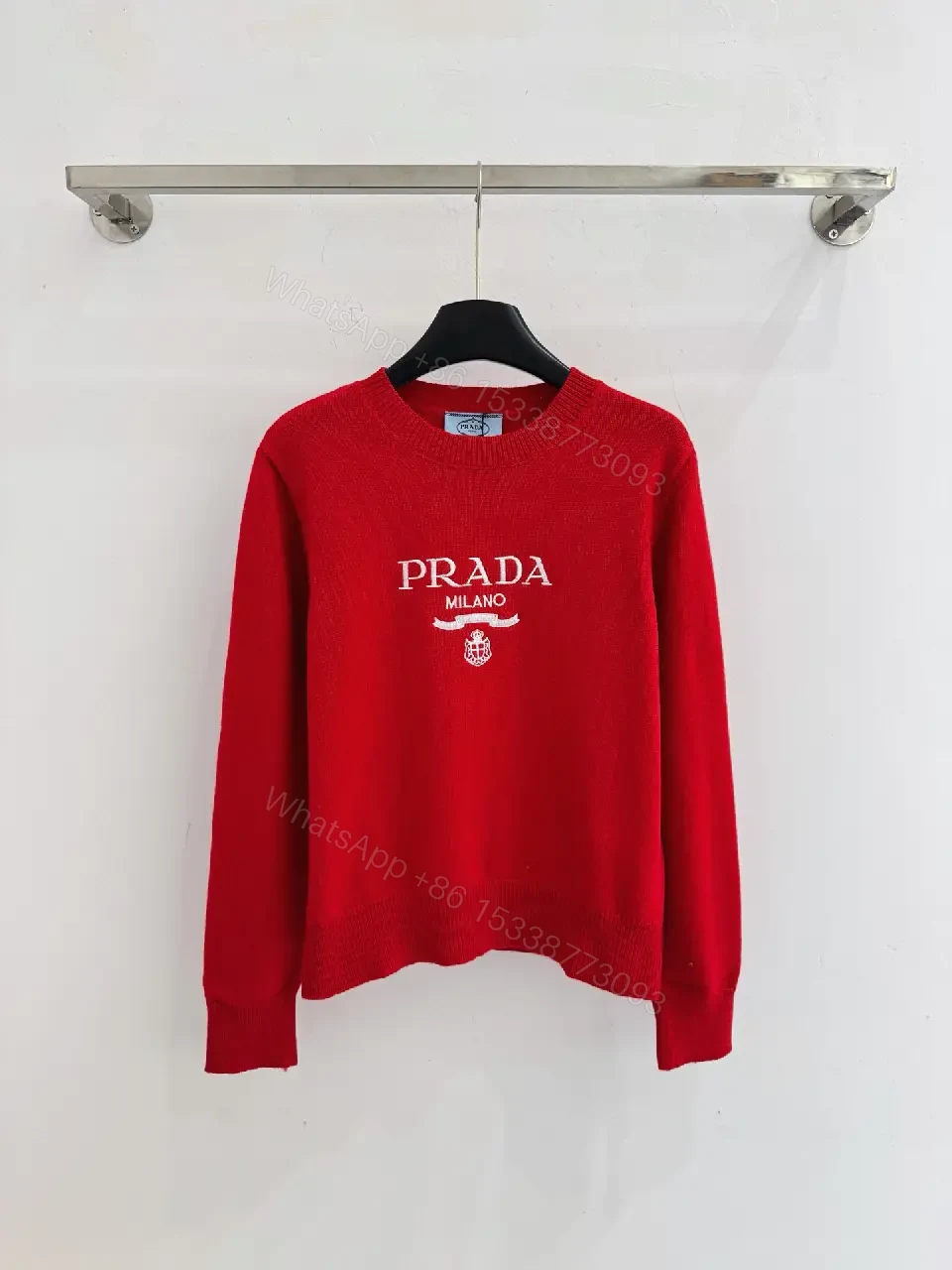 View 8 of Bold Logo Knit Sweater: Luxe Comfort, Designer-Brand Vibe