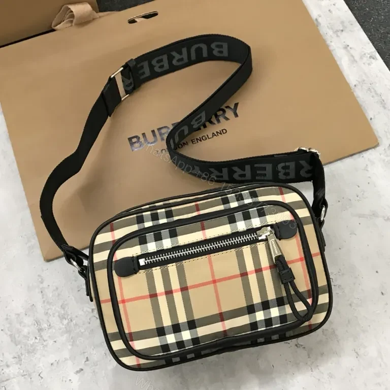 View 5 of Burberry-Style Check Crossbody Bag, Luxe Everyday Essential