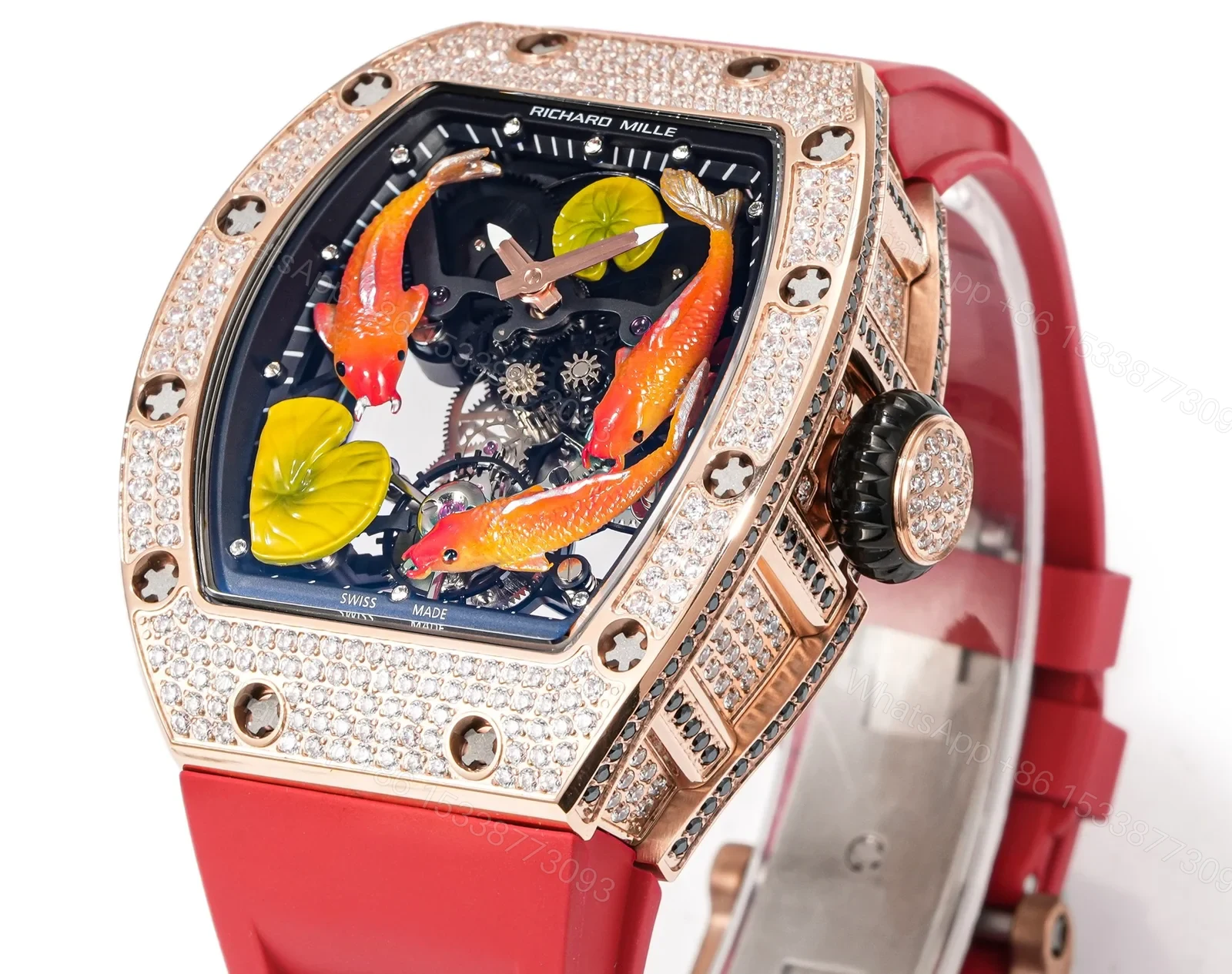 View 3 of Richard Mille RM S10 Koi Tourbillon Red Gold Diamond Watch RMS10-KOI
