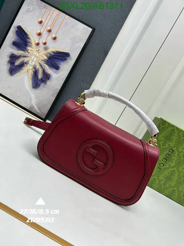 View 4 of Knockoff Gucci Blondie Smooth Brown Leather Shoulder Bag for Women PTF637