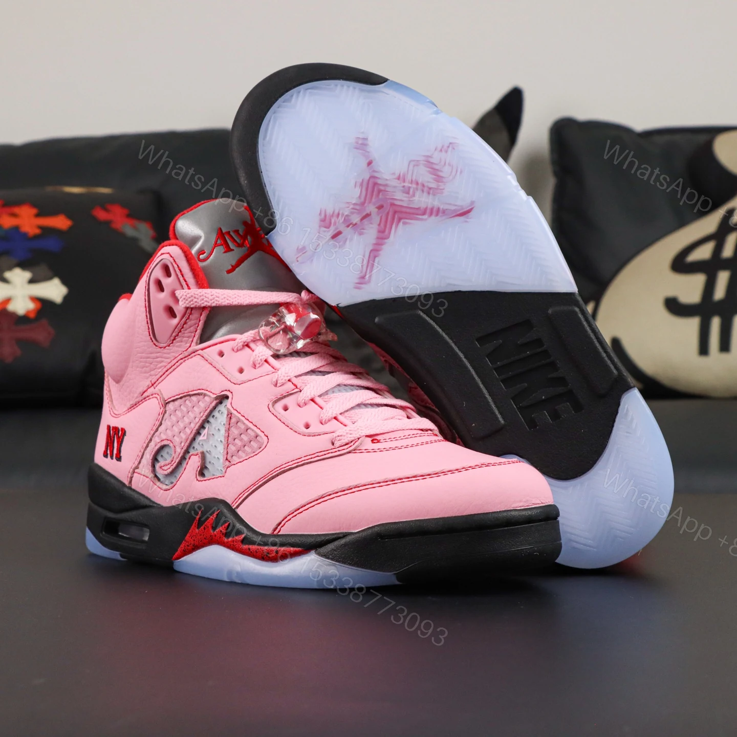 View 3 of Awake NY x Air Jordan 5 Retro Pink Reps