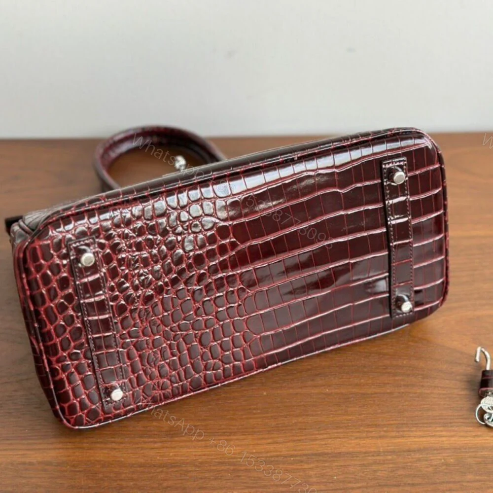 View 6 of Hermes Birkin 30 Bordeaux Shiny Silver Hardware 30Cm