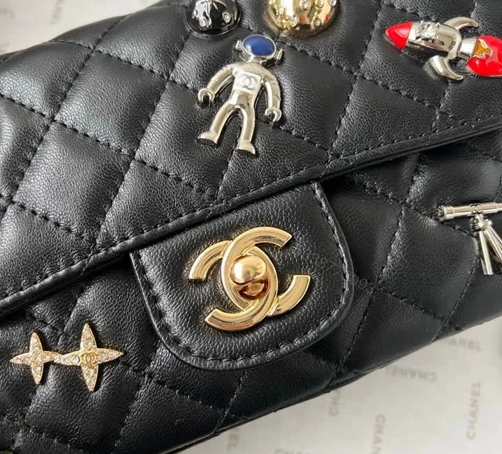 View 3 of Chanel Replica Mini Classic Space Charms Flap Bag 1279