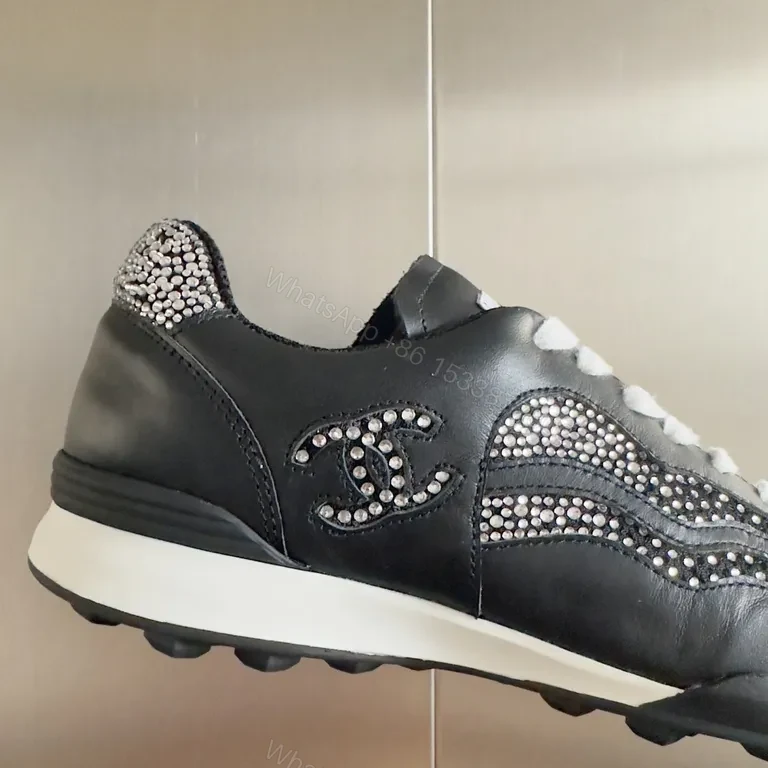 View 3 of Black Leather + Chanel-Inspired + Streetwear + Comfort-Driven Detailing + Sneakers