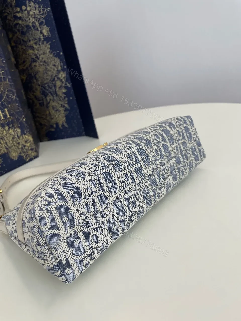 View 9 of Chic Jacquard Shoulder Bag - Structured Luxury Tote