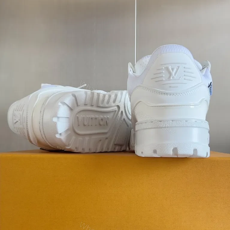 View 3 of White Signature Luxe Sneakers: LV-Inspired, All-White High Tops