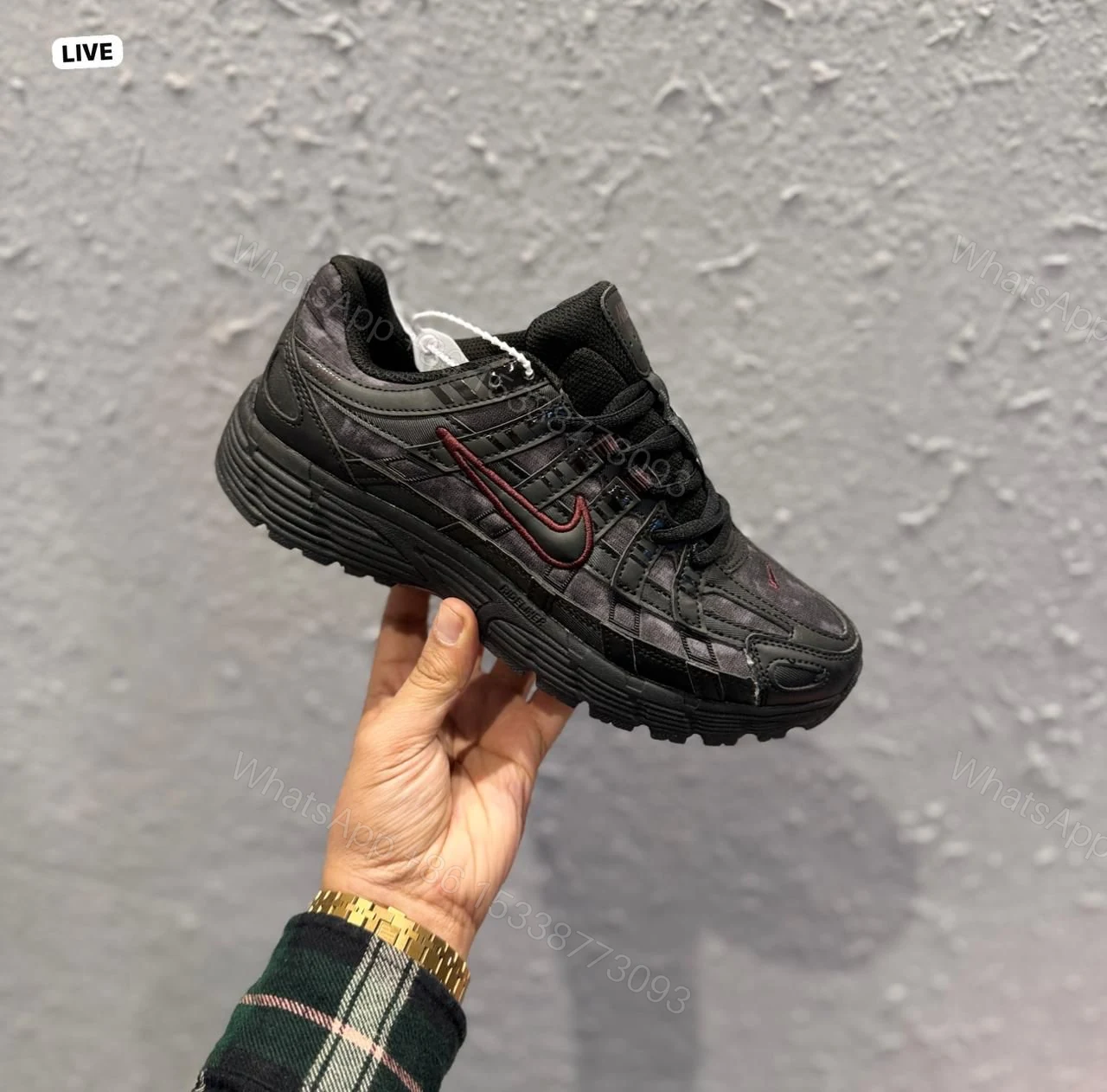 View 5 of NIKE P-6000 TRAINER BLACK MAROON