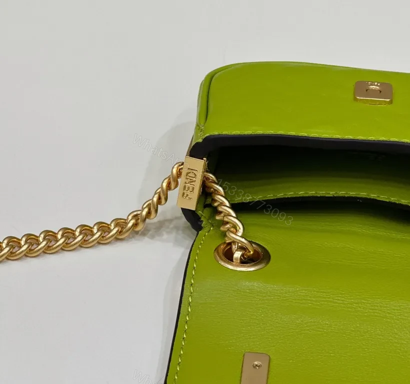 View 5 of Vivid Green Fendi Mini Bag: Bold Texture, Gold Detailing