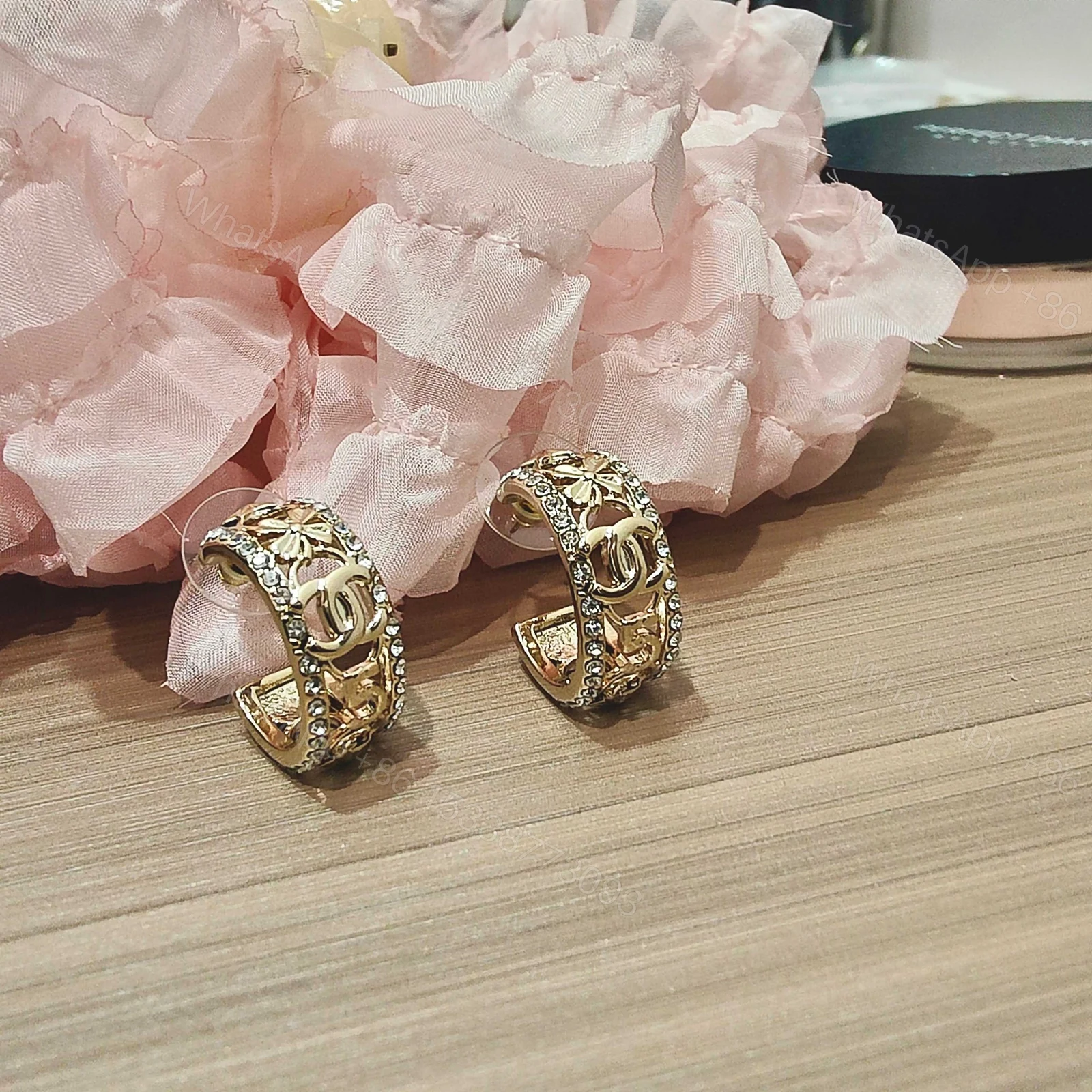 View 3 of Chanel Round Coco Mark Earrings