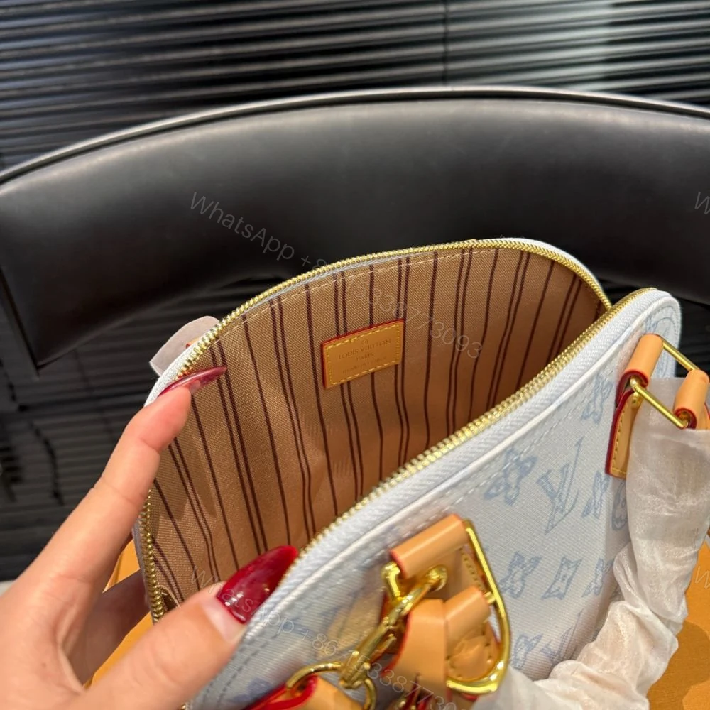 View 8 of Louis Vuitton Alma BB Monogram Origine Bleu Courrier 24Cm M27526