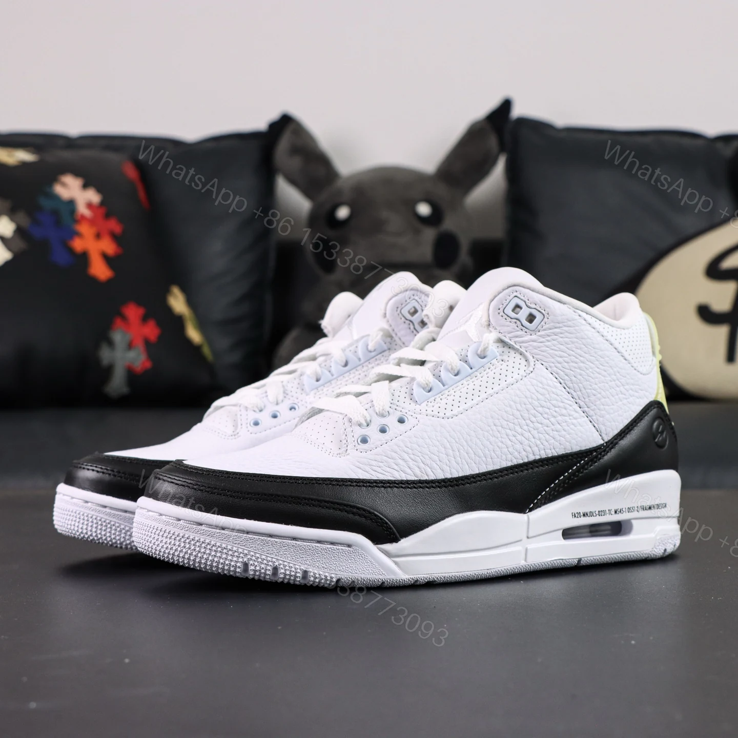 View 9 of Fragment Design x Air Jordan 3 Retro SP ‘white’ Reps