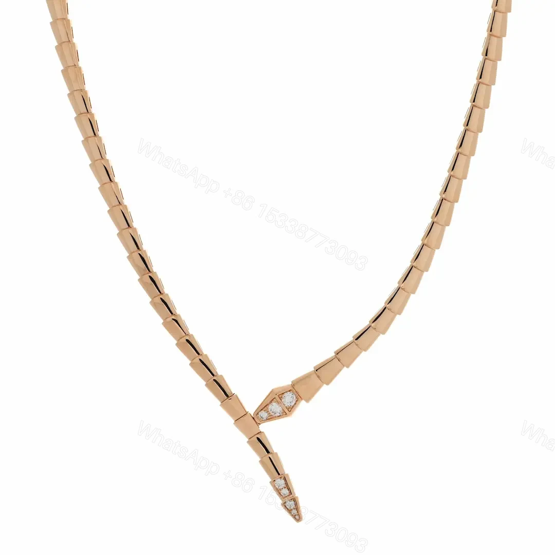 View 2 of 18K Rose Gold Bulgari Serpenti Viper Necklace with Diamonds
