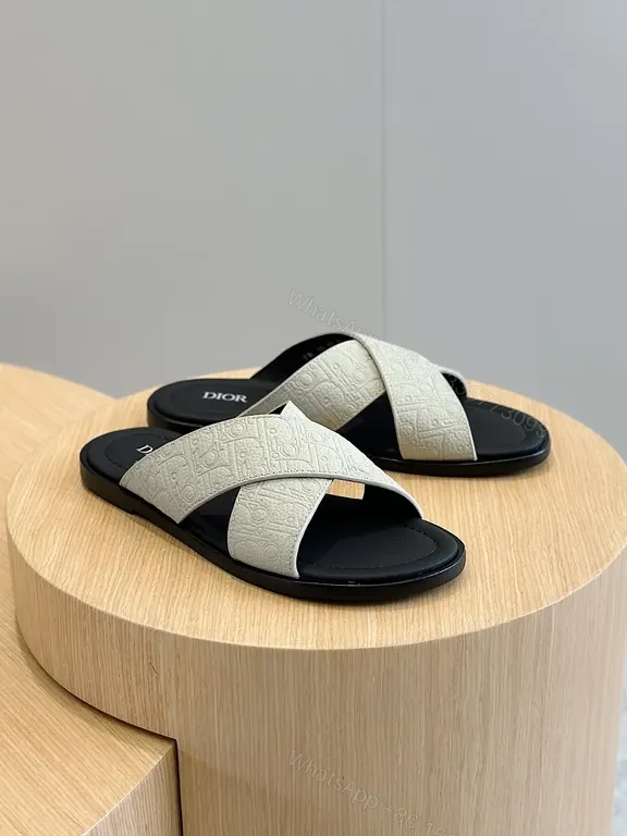 View 2 of Minimalist Strappy Sandal: Dior Textured Leather, Everyday Luxury Sandal