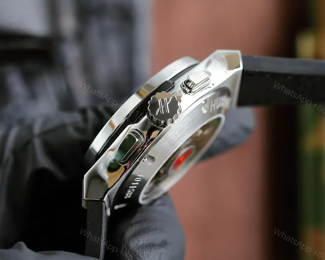 View 5 of Super Clone Hublot Classic Fusion Black Dial Leather Strap Premium 45MM HUBLOT-CF-BLK-L45