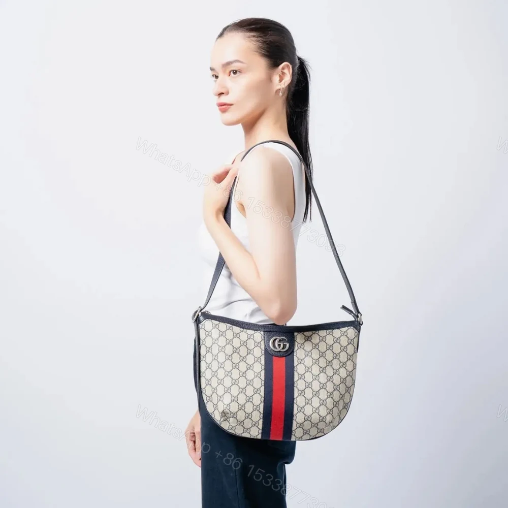 View 7 of Gucci Ophidia GG Small Shoulder Bag Navy Blue 30Cm