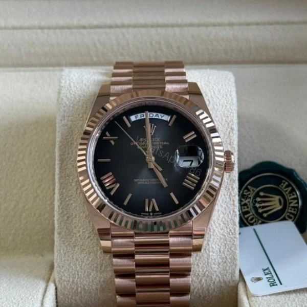 View 16 of Replica Rolex Day-Date 40 Black Smoke Dial