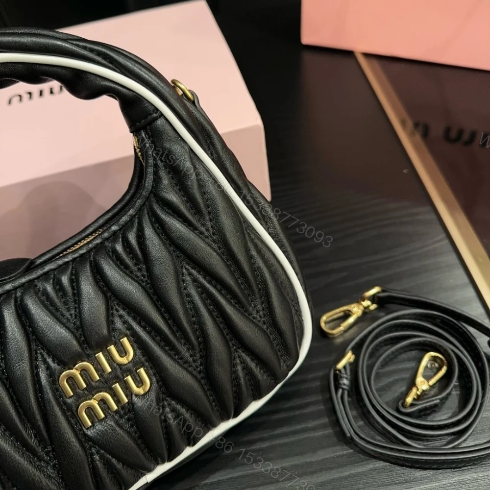View 4 of MIUMIU WANDER MATELASSÉ BAG BLACK AND WHITE 20CM
