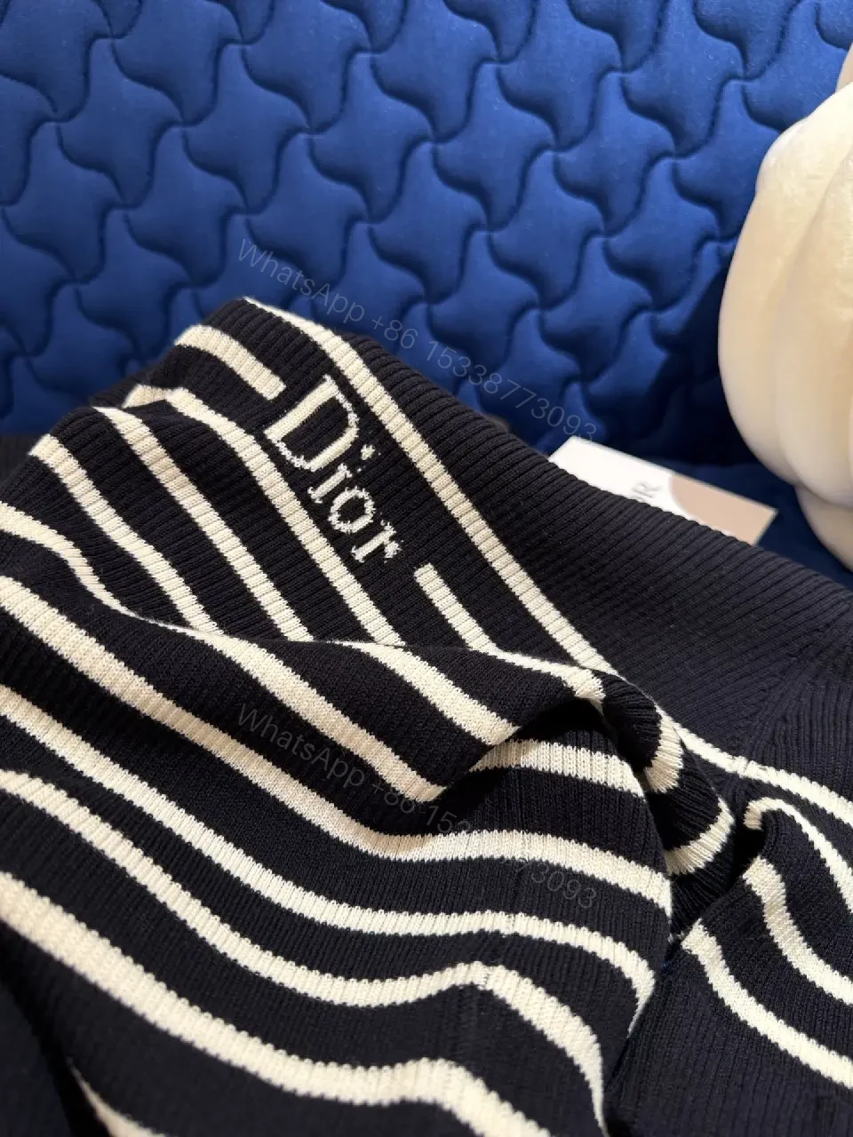 View 3 of Chic Striped Knit Dress: Luxe Everyday, Sculpted Fit