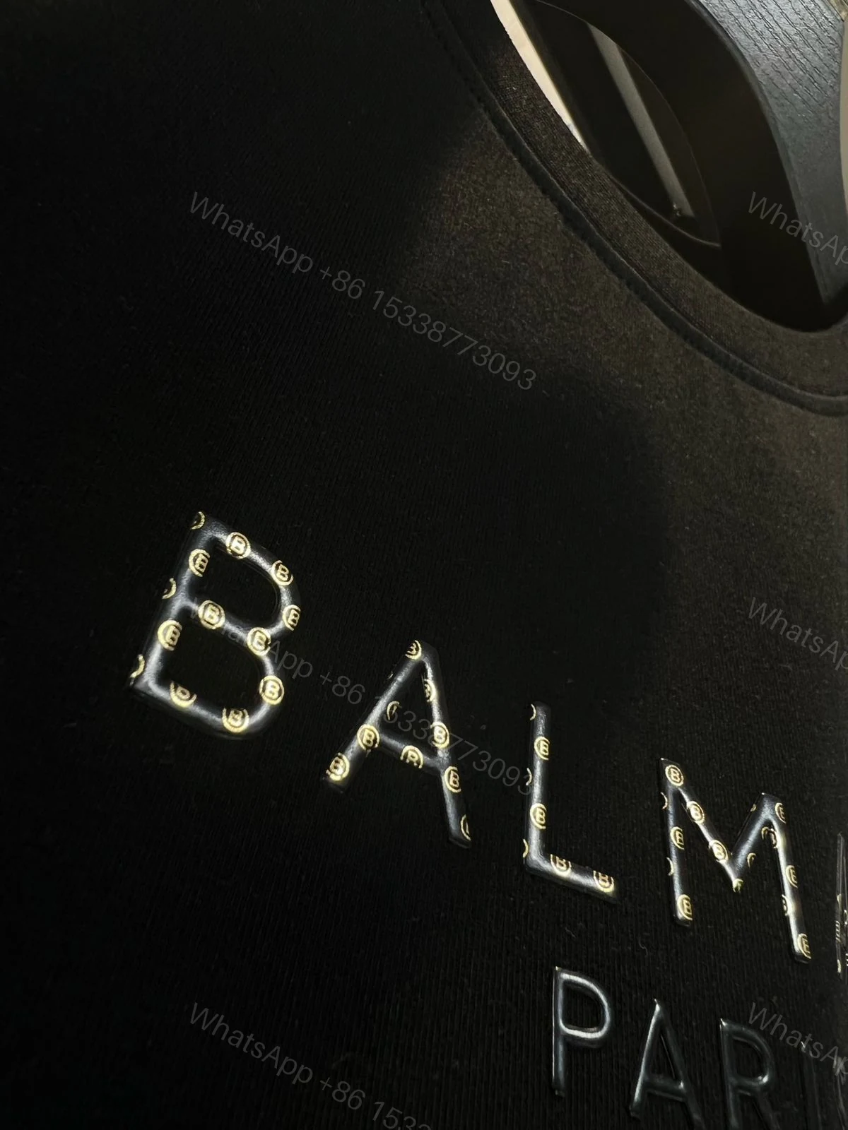 View 9 of FIRST COPY BALMAIN Heavy Gsm Cotton Lycra Round Neck Premium Fit T-Shirt