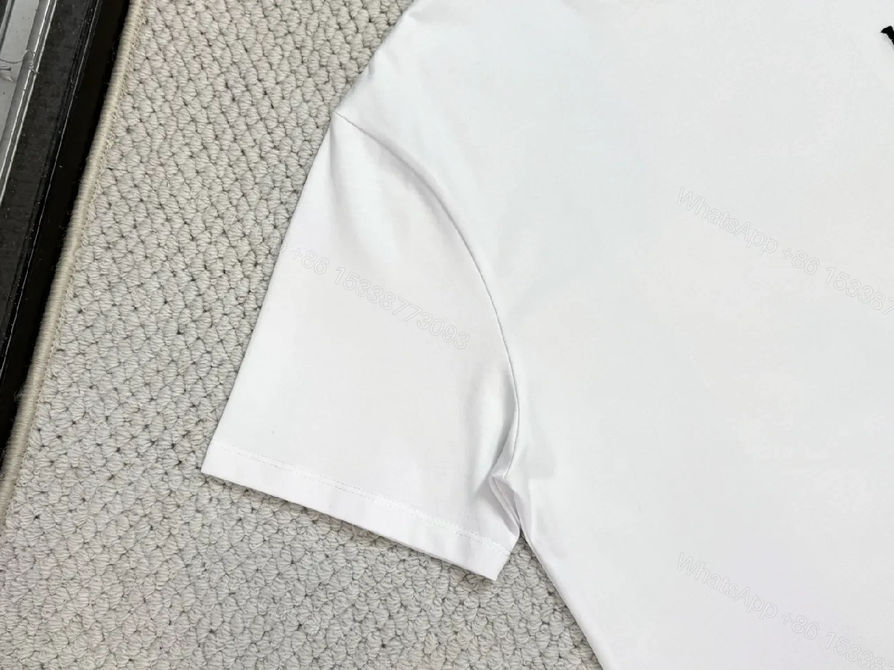 View 6 of White Cotton Pocket Tee with Subtle LOEWE Logo, Classic Fit