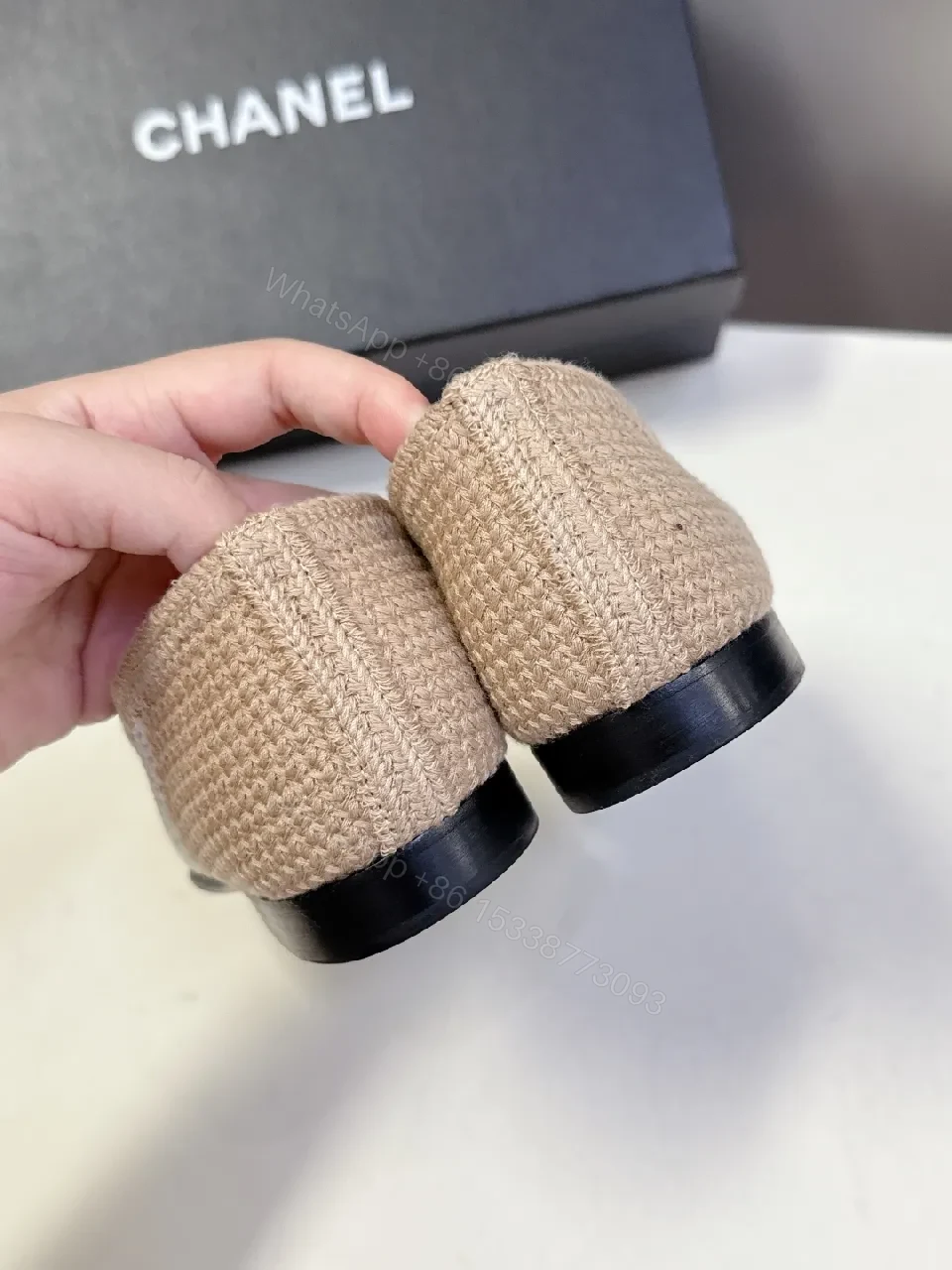 View 7 of Textured Linen Espadrille Mules – Quilted Couture Comfort
