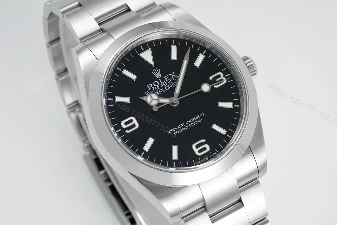 View 2 of Rolex Explorer 40 Replica Premium Black Dial Oyster Bracelet Ultimate 40MM 224270-0001
