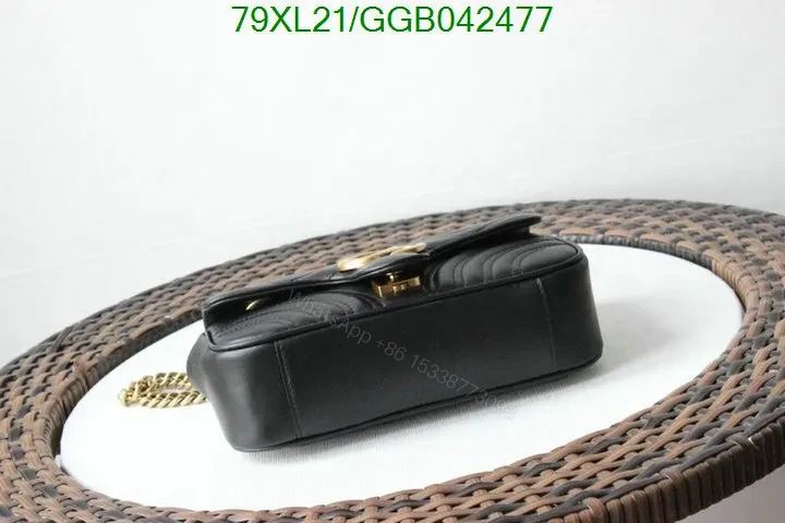 View 4 of Mini Gucci GG Marmont Bag in Red Matelassé Leather 768543
