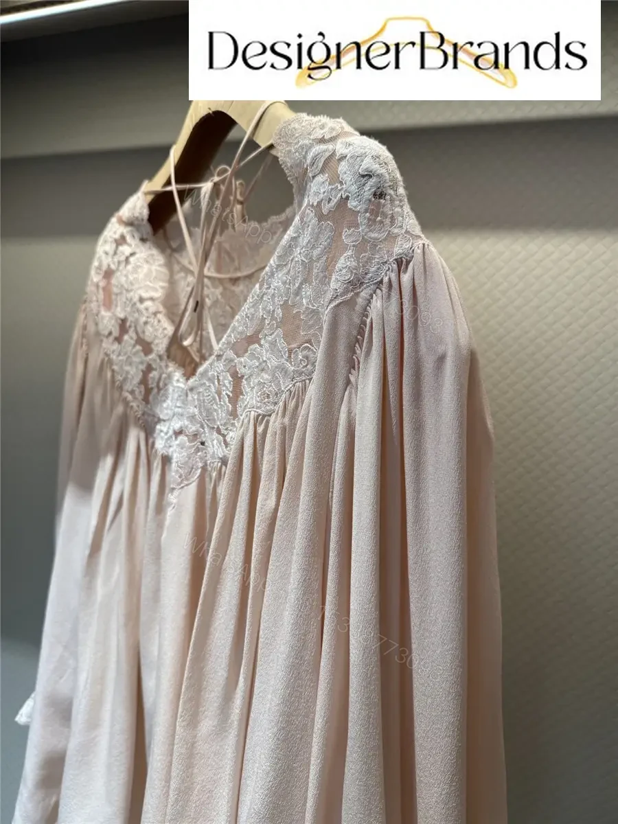 View 3 of Chloe Lace-Trimmed Silk Crepe de Chine Top