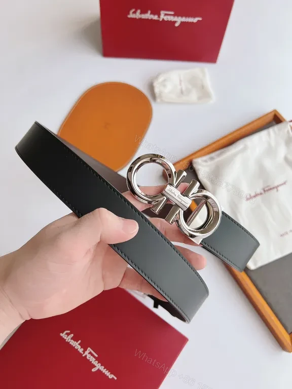 View 8 of Iconic Gancini Calfskin Belt â€“ Silver Buckle, 3.5cm