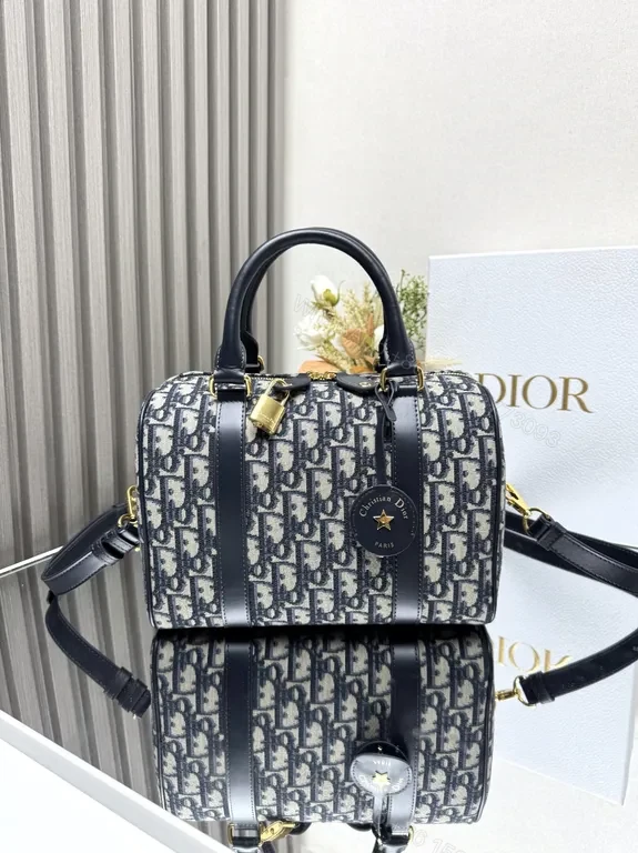 Navy Monogram Satchel: Luxe Crossbody Bag in Leather Trim — view 1