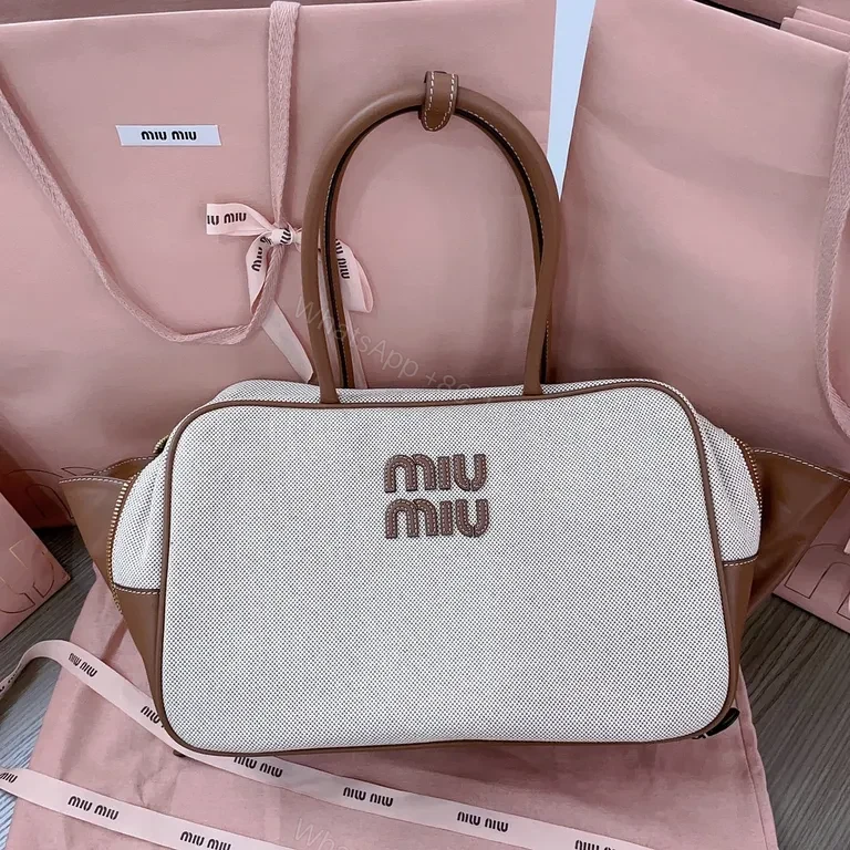 View 6 of Structured Texture Luxe Bag - Leather, Miu Miu-Inspired Style