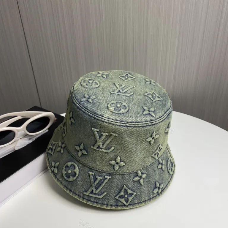 View 6 of Denim LV Monogram Bucket Hat â€“ Luxe, Streetwear Ready