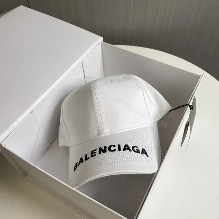 View 8 of Custom White Balenciaga Cap - Minimalist Embroidery, Premium Comfort