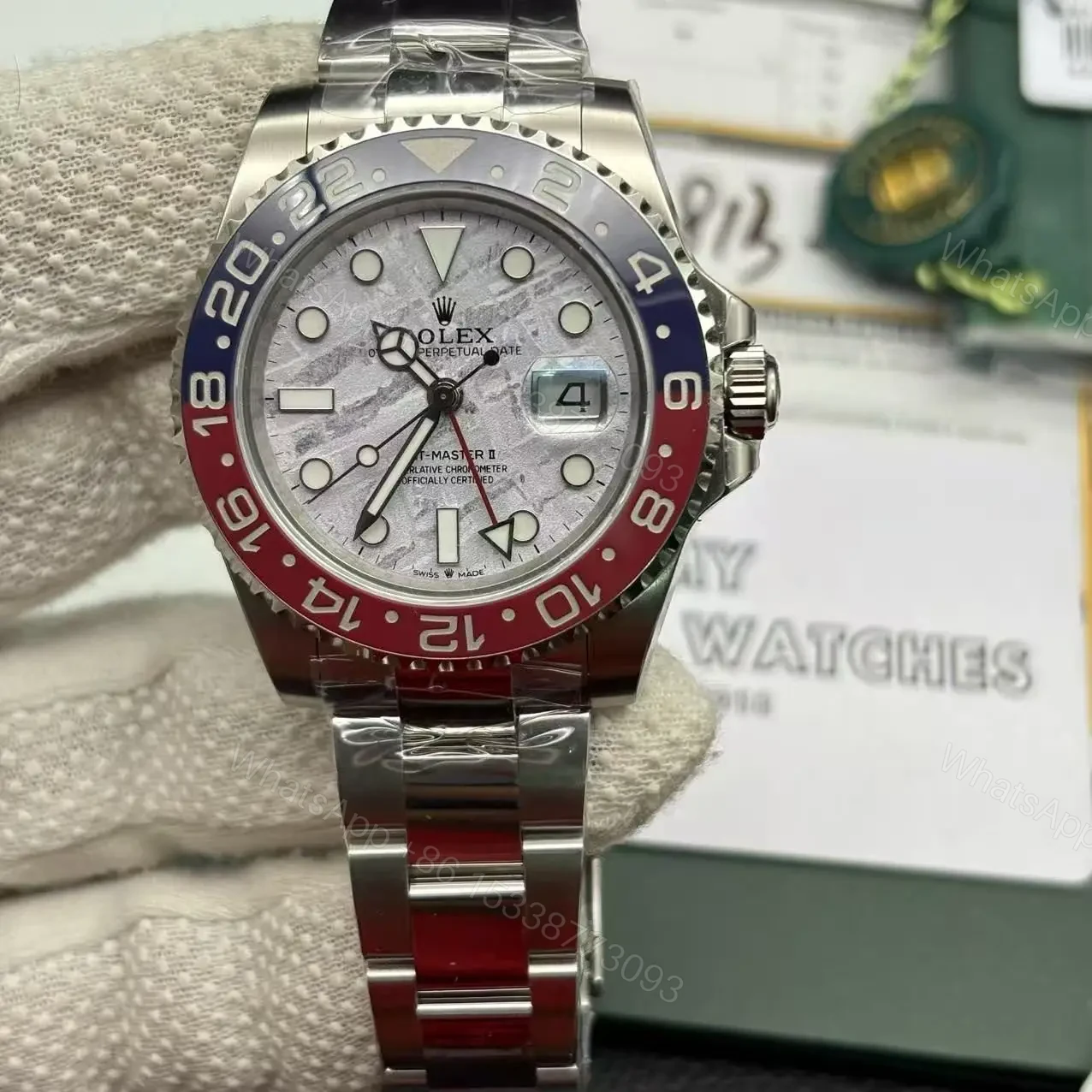 View 2 of Best Swiss Clone Rolex Replica GMT Meteorite dial