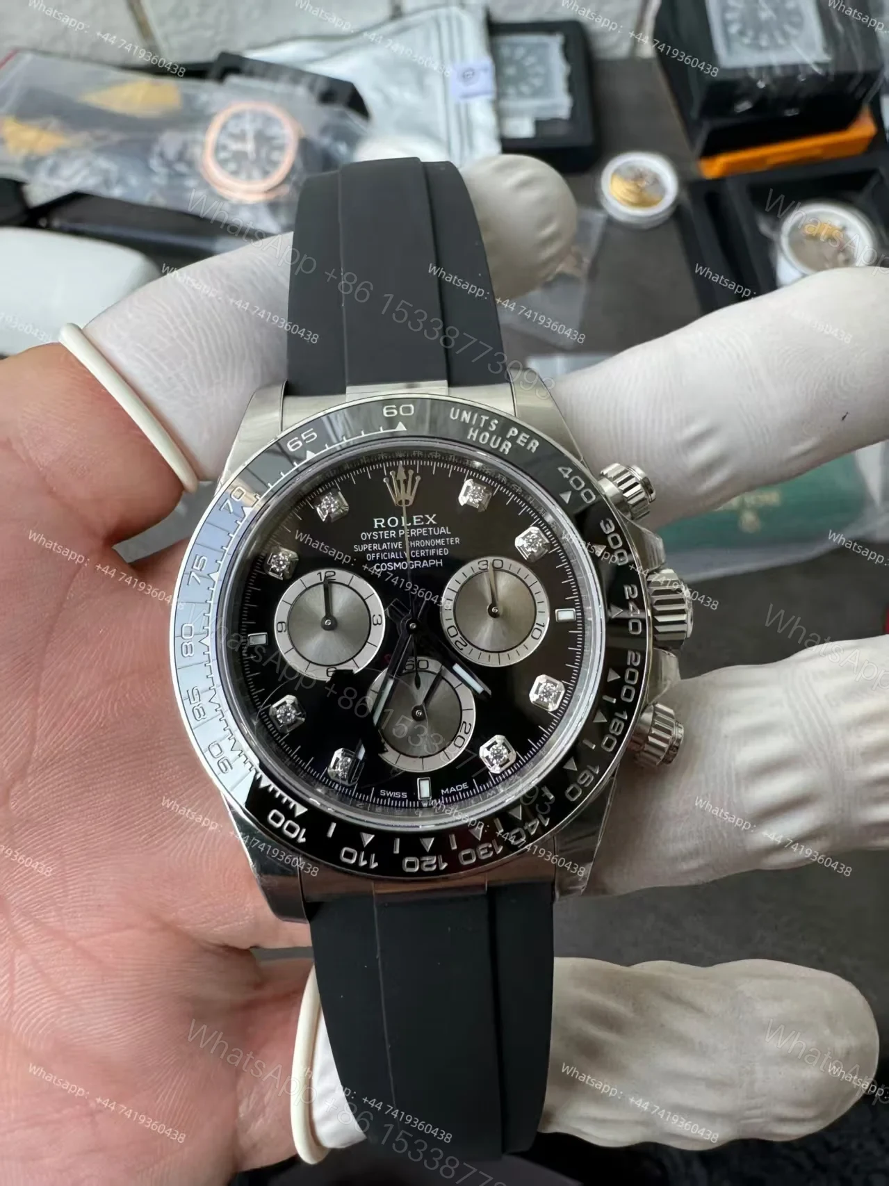 View 5 of Rolex Super Clone Daytona M126519LN-0004 Diamond Dial 4131 Movement