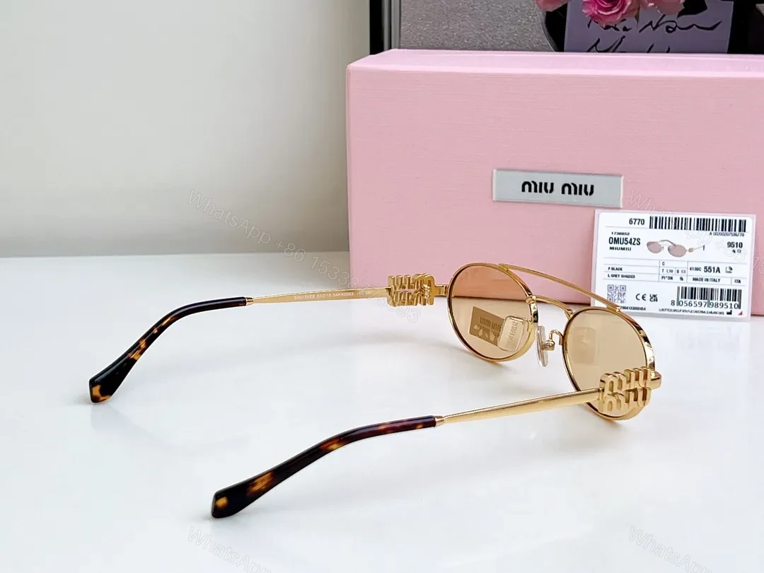 View 6 of Gold-Tone Round Sunglasses with Logo Detailing, Signature Glam, Luxury Everyday