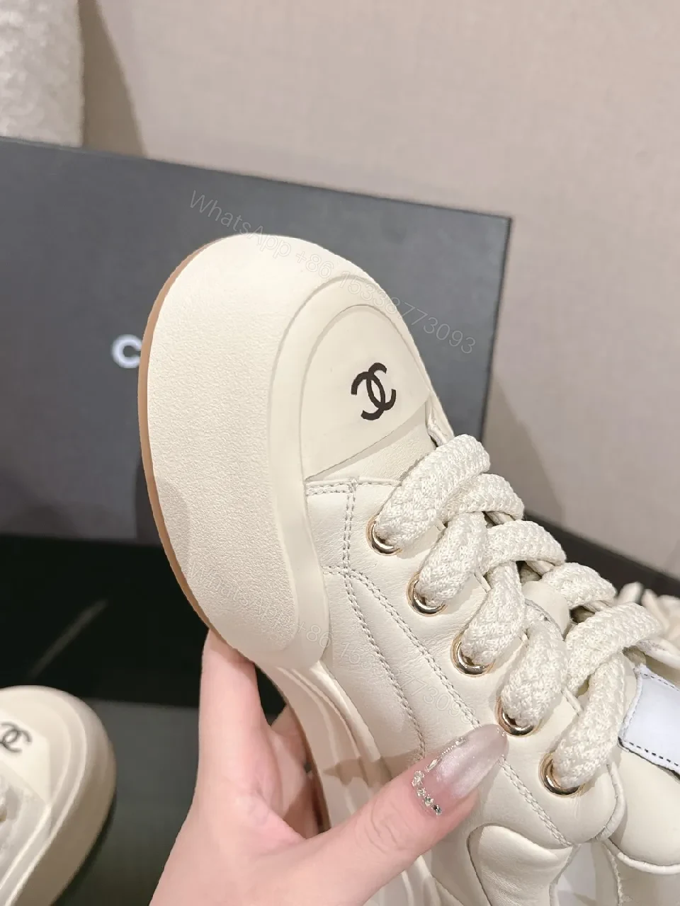 View 4 of White Leather Couture Sneakers: Luxe Comfort & Everyday Style