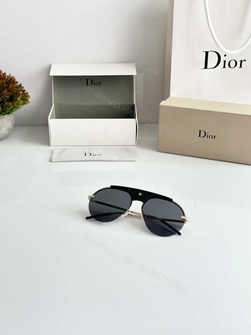 First Copy Dior Gold Black Sunglasses — view 1
